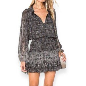 MISA Los Angeles Lorena Dress Black Print, Size XS‎